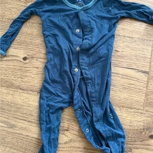 Kickee Pants Navy Long-Sleeve One-Piece Footie